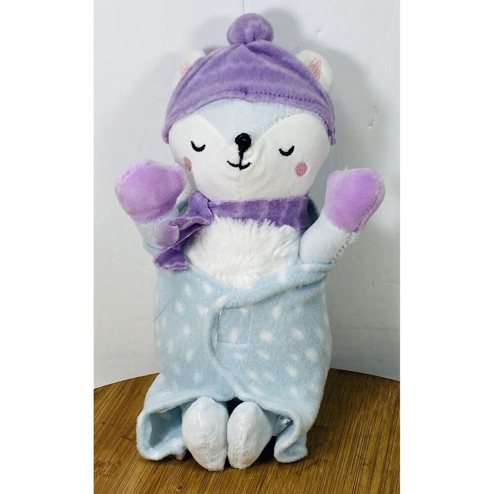 Target Fireside Pals Fox Purple Blue Blanket 11”